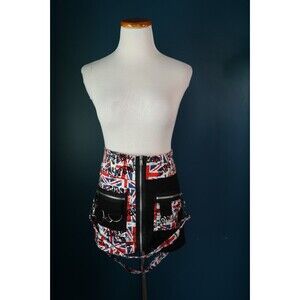 Vintage Y2K Hell Bunny Goth Punk Emo Grunge London Chains Mini Skirt L